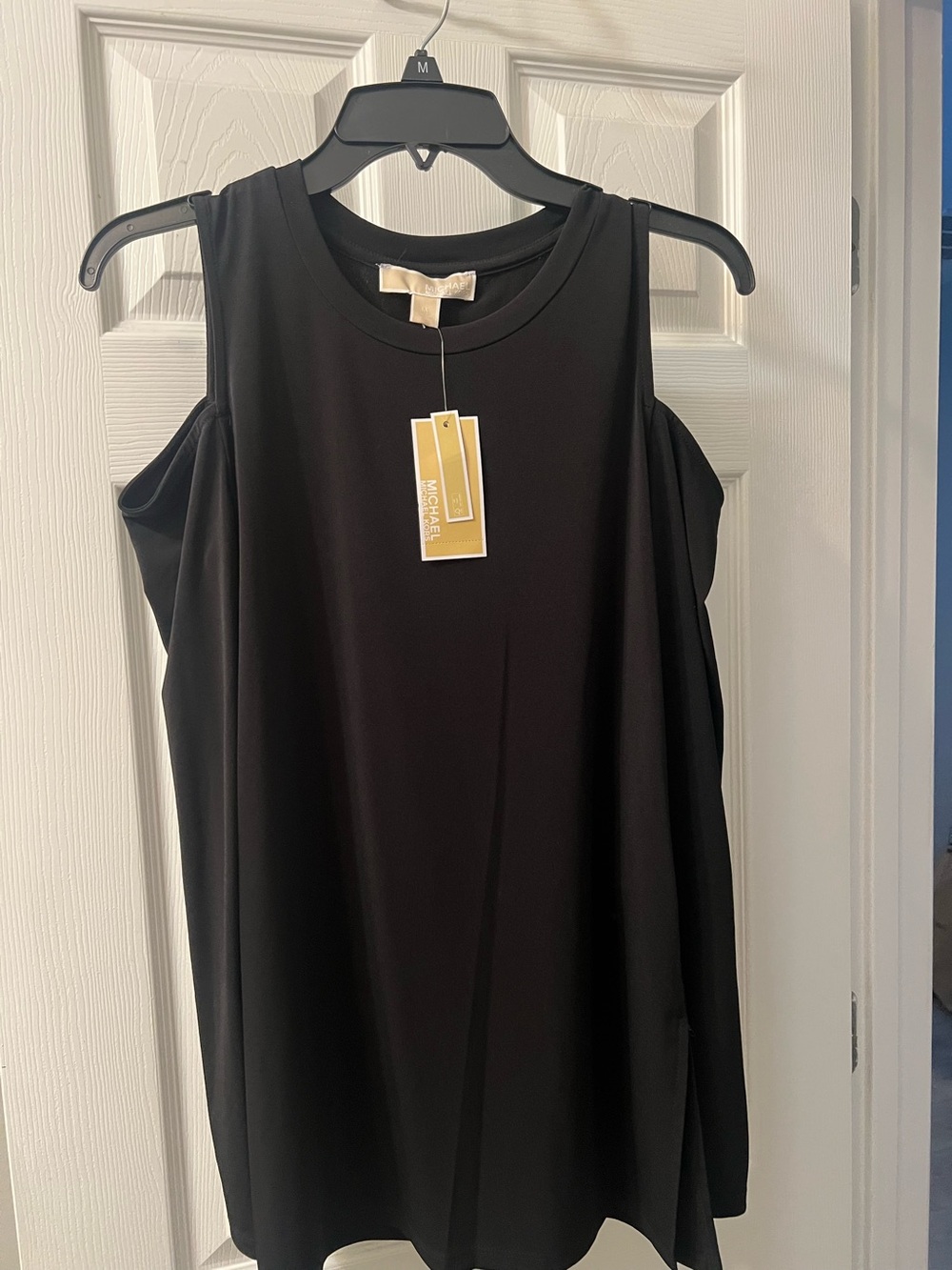Michael Kors Black Cold-Shoulder Tank Top